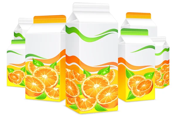 Packages for orange juice — Stock Vector