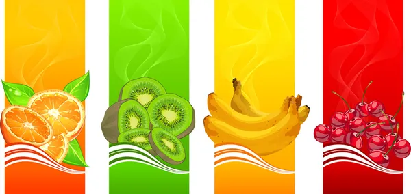 Banners com frutas Ilustração De Bancos De Imagens