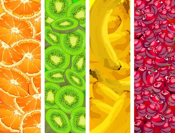 Bannières avec fond de fruits — Image vectorielle