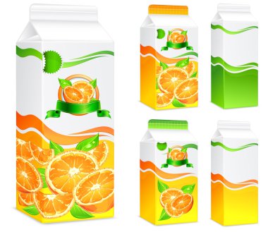 Packages for orange juice clipart