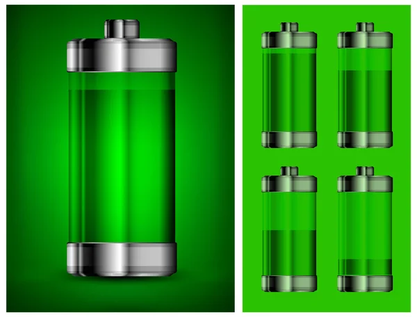 Energy battery in green — Stock Vector
