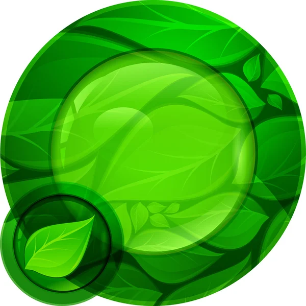 Grüner runder Knopf — Stockvektor
