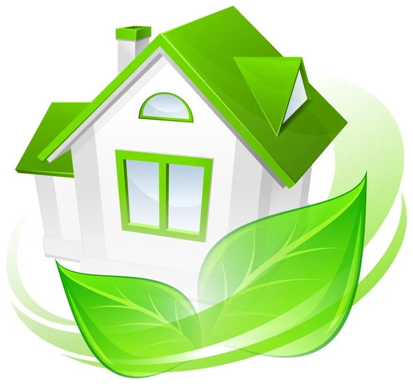 Umweltkonzept mit Haus — Stockvektor