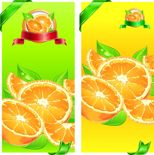 Banner de naranjas — Vector de stock