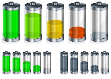 Battery with level indicator clipart