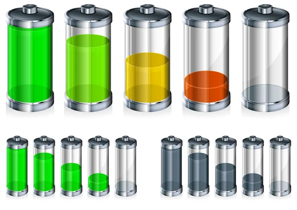 Batterie mit Füllstandsanzeige — Stockvektor