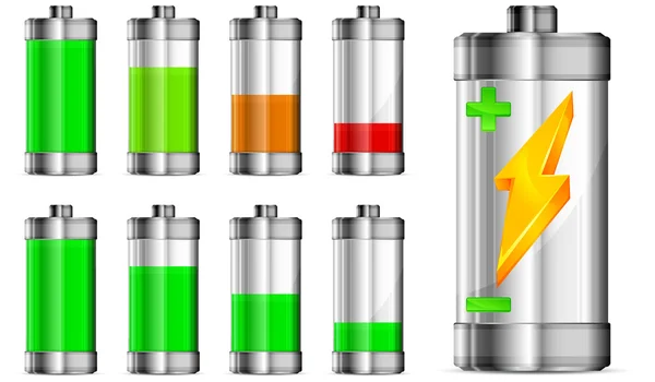 电池与液位指示器 — 图库矢量图片