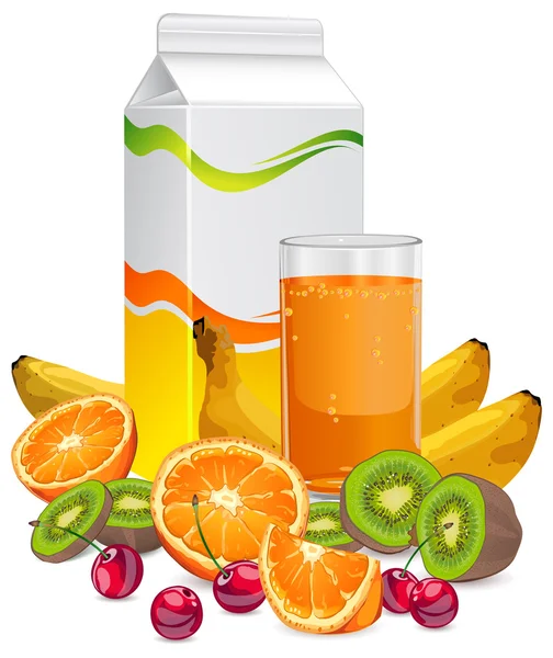 Frukter & juice — Stock vektor
