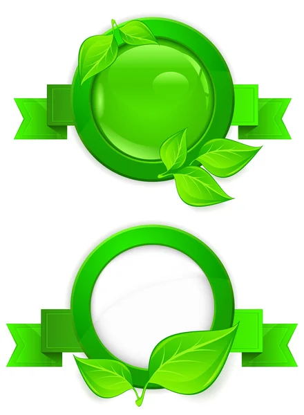 緑色の丸いアイコン — ストックベクタ