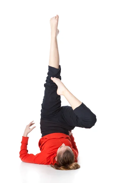 Woman is an acrobat — Stock Photo, Image