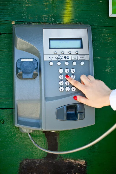 stock image Making phone calls in the call-box