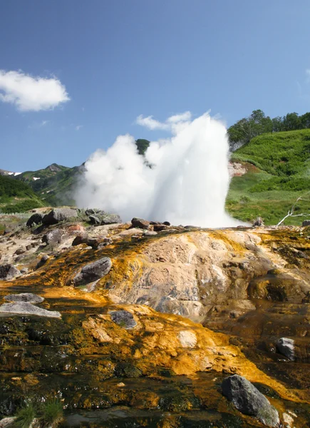 Geyser in eruzione — Foto Stock