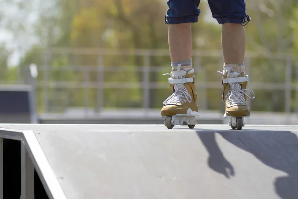 Skater in aggressive in-line rollerblades — Stock Photo, Image