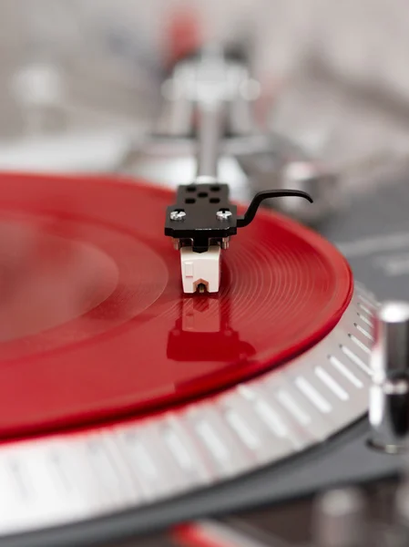 Turntable vinyl record player closeup — Stock Photo, Image
