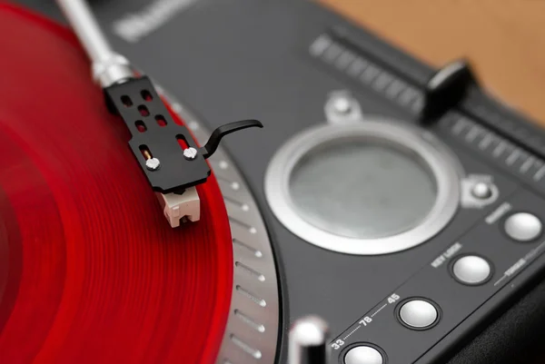 Closeup jehlu gramofonu na záznamu — Stock fotografie