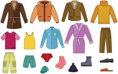 Mens clothing collection clipart