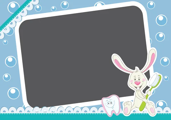 小兔子和牙刷 — 图库矢量图片