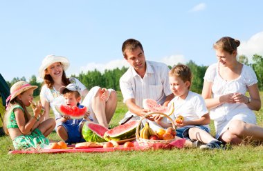 Family picnic clipart