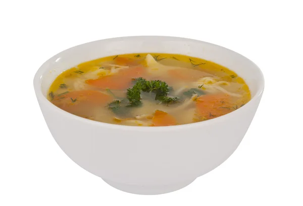 Zupa na białym tle — Zdjęcie stockowe