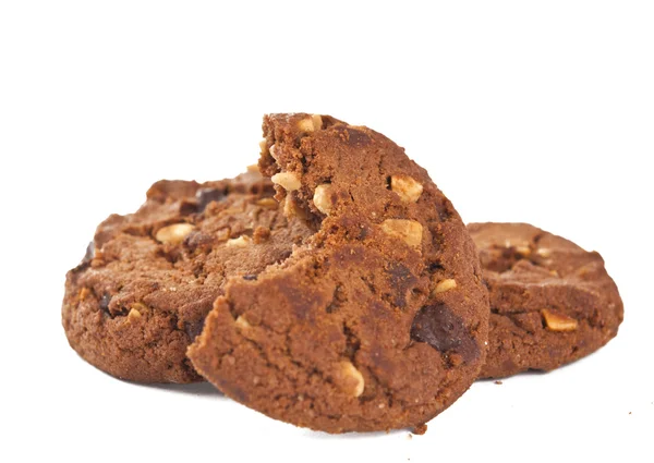Mucchio di biscotti gocce di cioccolato isolato — Foto Stock
