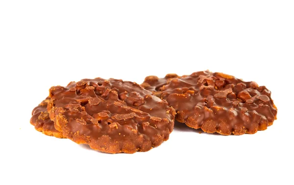 Kekse mit Schokolade isoliert — Stockfoto
