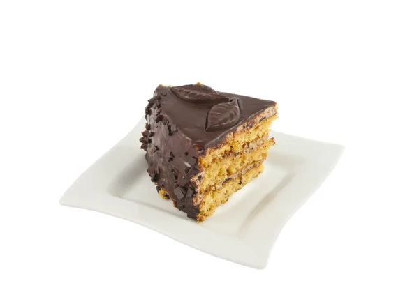 Chocolate cake isolated — Stock Photo, Image