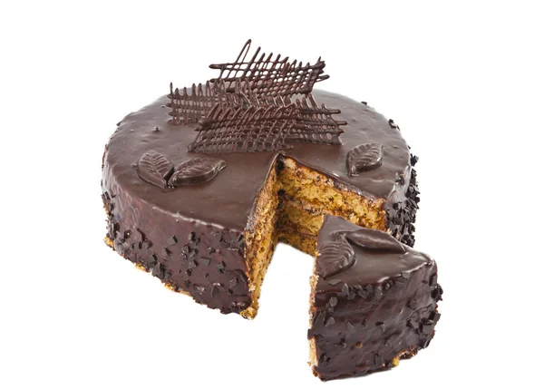 Çikolatalı kek izole — Stok fotoğraf
