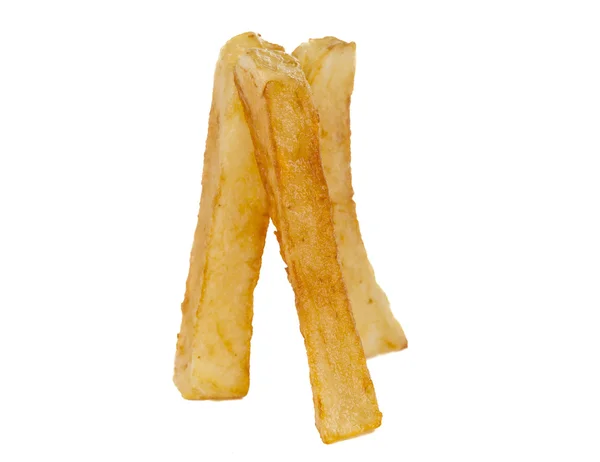 Gebakken aardappels, chips geïsoleerd — Stockfoto