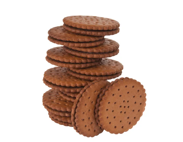 Čokoládové sušenky, samostatný — Stock fotografie