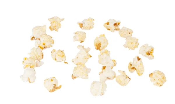 Słodki popcorn na białym tle — Zdjęcie stockowe