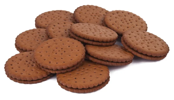 Chocolade biscuit geïsoleerd — Stockfoto