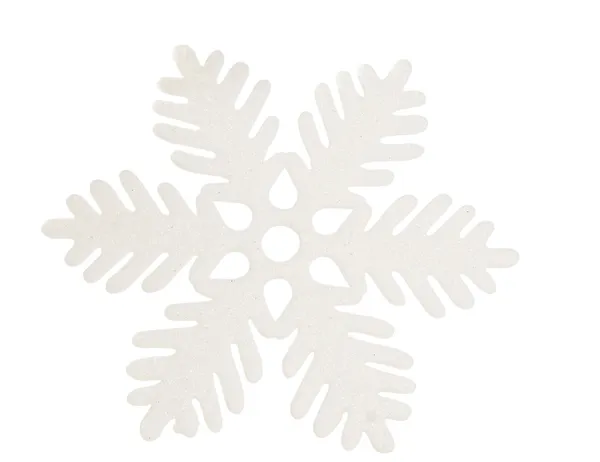 Śnieżynka biały na białym tle — Zdjęcie stockowe