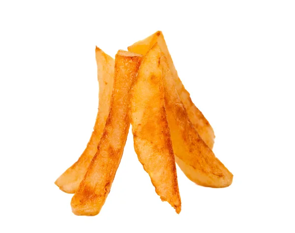 Gebakken aardappels, chips geïsoleerd — Stockfoto