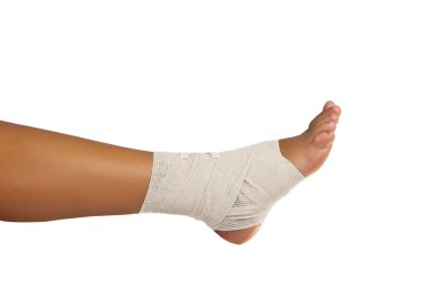 Injured ankle with bandage clipart