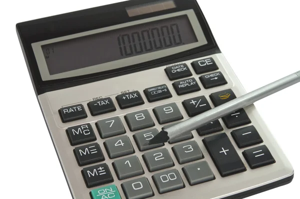 Калькулятор и простой карандаш — стоковое фото
