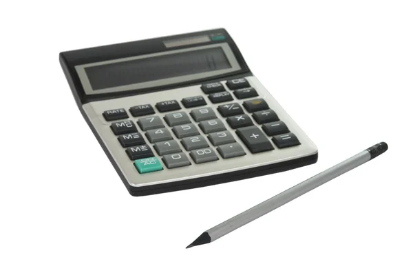 Rekenmachine en een eenvoudige potlood — Stockfoto
