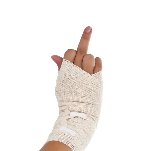 Ręcznie wiązane bandaż elastyczny — Zdjęcie stockowe