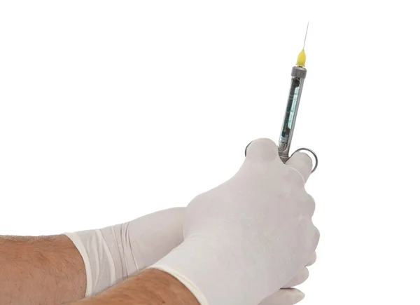 Mão com ferramentas dentárias isoladas — Fotografia de Stock