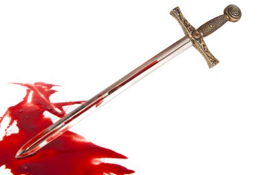Knight's sword in the blood clipart
