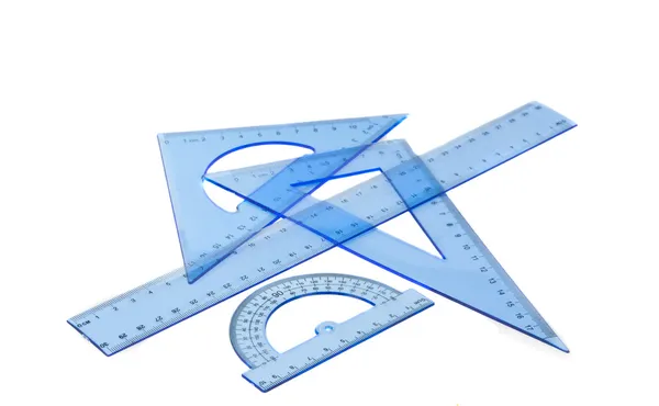 Collection of plastic transparent rulers — Stock Photo, Image