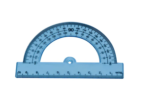 Blue protractor isolated — Stock Photo, Image