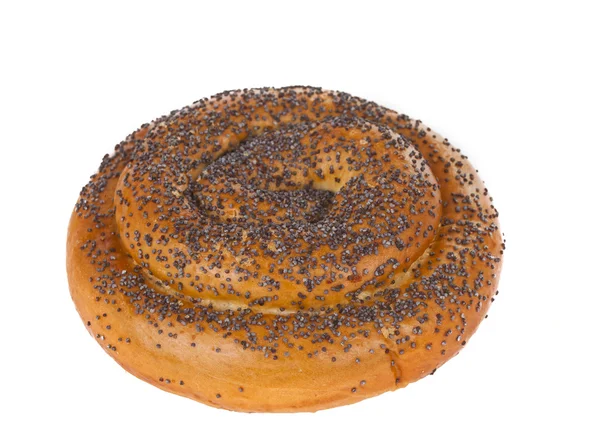 Pan con semillas de amapola aisladas — Foto de Stock