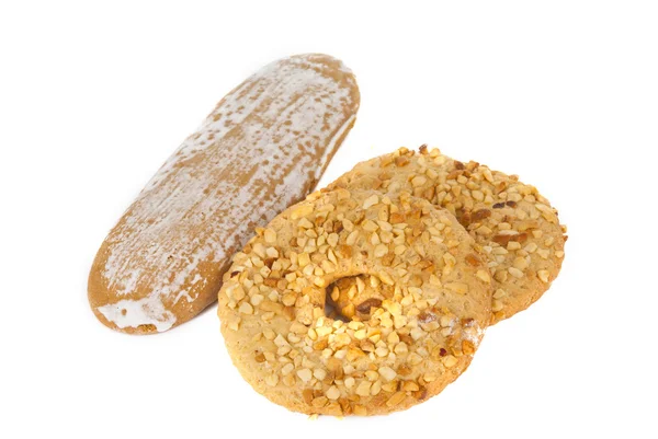 Cookies med nötter isolerade — Stockfoto