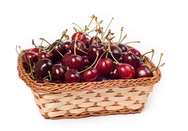Cherries in basket — Stock Photo, Image