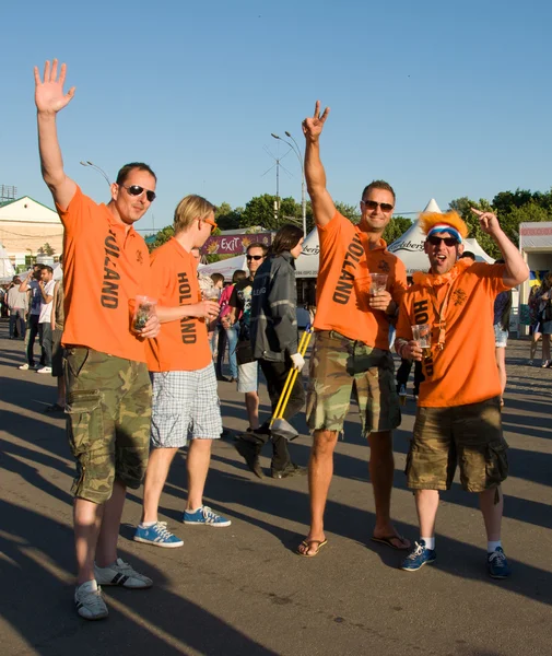 Holland supporters in Kharkov, Ukraine — Stock fotografie