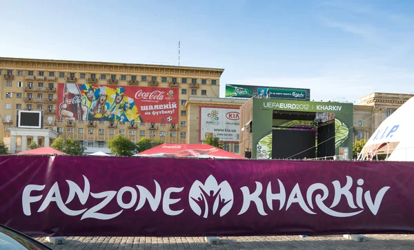 Fanzone in kharkov, Oekraïne. Euro-2012 — Stockfoto