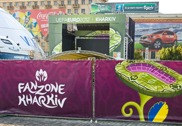 Dla fanów w Charkowie, Ukraina. Euro-2012 — Zdjęcie stockowe