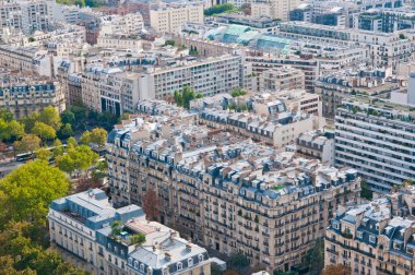 Aerial panoramic view of Paris and Seine river as seen from Eiff clipart