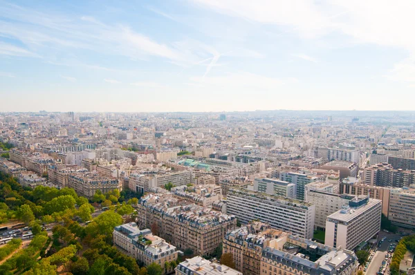Luchtfoto panoramisch uitzicht van Parijs en de seine rivier gezien vanaf eiff — Stockfoto