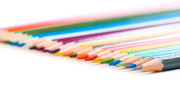 Кольорові олівці на білому — стокове фото